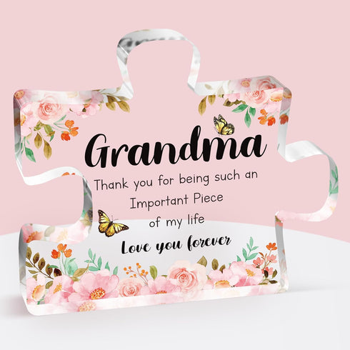 Grandmas Keepsake Acrylic Puzzle Plaque  Cherished Grandmother Gift